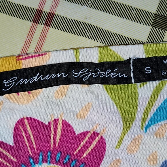 GUDRUN SJODEN Organic Cotton Cardigan Sweater Button Down Size S Small Floral - Picture 7 of 8